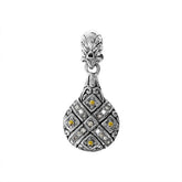 APG-8054-DY Sterling Silver Pendant With 18K Gold And Diamond Jewelry Bali Designs Inc
